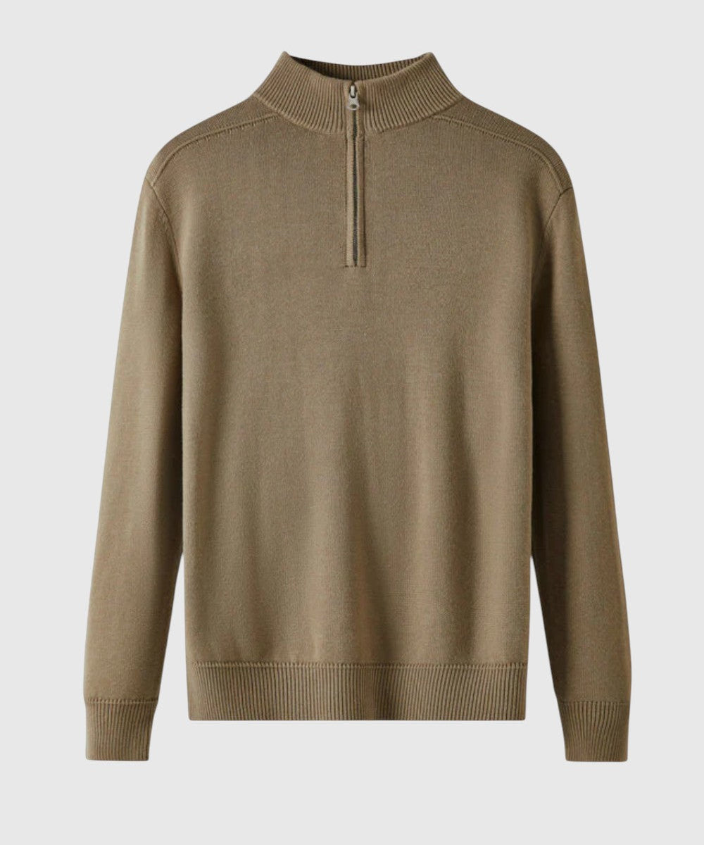 Libuše- Svetr s zipem z merino vlny Capri